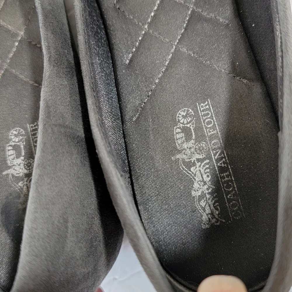 Coach & Four Gray Ballet Flat With Bow Womens Sz 7 Casual Comfort Old Money